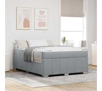 Teenpull Grey upholstered Bed Frame with Mattress 160 x 200 cm, Wooden Slat Base, Medium Firm Spring Mattress, Solid Support, Easy Assembly for Bedroom Comfort and Daily Rest