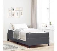 Teenpull Grey upholstered Bed Frame with Mattress, 90 x 200 cm Single Size, Solid Wood slatted Base, Modern Bedroom Support, Medium Firmness, Space Saving Sleep for Adult and Guest Use