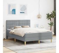 Teenpull Grey upholstered Bed Frame with Mattress, Rectangular Platform Base, Padded headboard, slatted Support, Under Bed Storage, Easy Assembly, Modern Bedroom for Adult and Guest Use, 120 x 200 cm