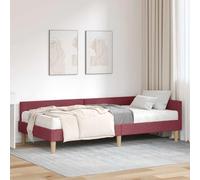 Teenpull Grey upholstered Corner Bed Frame with Mattress, slatted Base, Adjustable headboard, Plywood Structure, Breathable Fabric, 204 x 104 x 57 cm, Single XL 100 x 200 cm