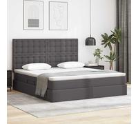 Teenpull Grey upholstered Storage Bed Frame 160 x 200 cm Faux Leather, Hydraulic Lift Platform Base, Bed Frame with headboard, Metal Structure, Bedroom Space Saving for Adult Home Indoor Use
