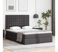 Teenpull Grey upholstered Storage Bed with LED, 140 x 200 cm Mattress, Metal Frame, Hydraulic Lift Base, USB RGB Strip, for Modern Bedroom Organization and Indoor Comfort