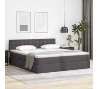 Teenpull Grey upholstered Storage Bed with Mattress, 180 x 200 cm Super King, Hydraulic Lift Ottoman, slatted Base, headboard, Metal Frame for Bedroom Storage and Organized Sleep