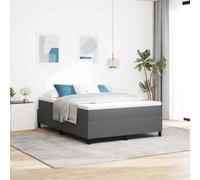 Teenpull Grey Velvet Box Spring Bed Frame with Mattress, 140 x 200 cm, Solid Engineered Wood Structure, Medium Firmness, Quiet Support for Bedroom Rest and Modern Home interiors