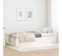 Teenpull Grey Velvet Corner Bed Frame with 2 Piece Mattress, Plywood Base, upholstered headboard, Breathable Structure, 90 x 190 cm Single Short Bed for Bedroom Comfort and Daily Rest