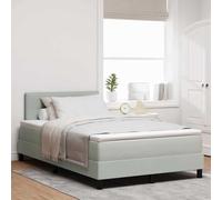 Teenpull Grey Velvet LED Bed Frame with Adjustable Headboard, 120 x 190 cm Platform Base, USB RGB Light Strips, Modern Bedroom Support for Two, Indoor Assembly Required
