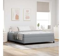Teenpull Gris Claro Box Spring Bed 180 x 200 cm, upholstered Frame, Medium Firmness Pocket Spring Mattress, Wooden Slat Base, Bedroom Comfort for Two, Indoor Use, Durable Support