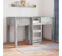 Teenpull Gris Concrete Kids Bunk Bed, Wooden Frame, 75 x 190 cm Compatible with Single Small Mattress, Space Saving Structure for Bedroom, Durable Design for Siblings and Guest Sleep