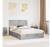 Teenpull Gris Concreto Storage Bed Frame with Headboard, 150 x 200 cm British King Size, Engineered Wood Platform with Slat Support, Drawer Storage, for Bedroom, Guest Room, Adult and Youth Use