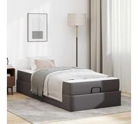 Teenpull Gris PVC Cama somier Base lecho canapé cabecero Estructura colchón Dormitorio Descanso Dormir Soporte, lámina Plataforma almacenaje cajón elevable abatible Nido Plegable tapizado Juvenil