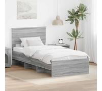 Teenpull Gris Sonoma Cama somier Structure 80 x 200 cm Wood Engineered, cabecero Integrado, Base for Dormitorio Interior, Soporte up to 100 kg, Easy Care Modern Bed Frame