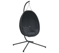 Teenpull Hamaca colgante con soporte de acero y tela, antracita, 104 x 100 x 193 cm, incluye cojín extraíble, resistente a la intemperie, para balcón, terraza, jardín, relax cómodo y muebles de salón