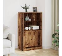 Teenpull Highboard - Aparador de madera envejecida (60 x 35,5 x 103,5 cm, material de madera, estantería de pie con puertas, buffet y aparador para salón, pasillo, cocina)