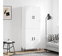 Teenpull Highboard blanco 69,5 x 34 x 180 cm de madera, estantería de pie con puertas, moderno aparador buffet para salón, cocina, comedor, mucho espacio de almacenamiento