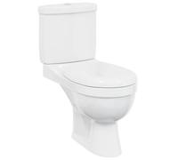 Teenpull Inodoro con cisterna blanca de cerámica, 70 x 39 x 76 cm, mecanismo de descarga doble, 3 o 6 L, juego completo para baño, aseo de invitados, renovación e instalación que ahorra espacio