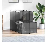 Teenpull Jaula para animales pequeños de polipropileno y acero, 142 x 74 x 93 cm, con esteras antideslizantes y martillo de madera, cercado al aire libre para conejos, cobayas, conejera, resistente a