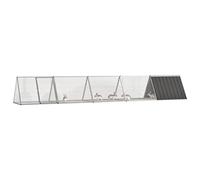 Teenpull Jaula para conejos antracita de acero galvanizado, 504,5 x 80,5 x 71 cm, con jaula de expansión, resistente a la intemperie para conejos, cobayas, jardín exterior e interior como lugar seguro