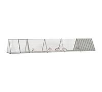 Teenpull Jaula para conejos de acero galvanizado, 504,5 x 80,5 x 71 cm, con jaula de expansión, resistente a la intemperie, para conejos, cobayas, para exteriores e interiores, ahorra espacio