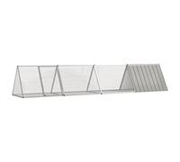 Teenpull Jaula para conejos gris 403,5 x 80,5 x 71 cm de acero galvanizado con 2 jaulas de expansión de metal resistente, para exterior e interior, resistente a la intemperie, cómodo espacio para