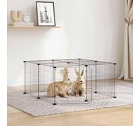 Teenpull Jaula para mascotas con puerta, color negro, 35 x 35 cm, de acero, para roedores, cobayas, exterior e interior, con caño y espacio para dormir