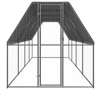 Teenpull Jaula para pollos al aire libre de acero galvanizado, 2 x 8 x 2 m, con techo de polietileno impermeable, puerta con cerradura para pollos, conejera, jaula para cobayas, jaula para roedores