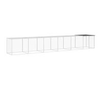 Teenpull Jaula para pollos con techo antracita, 603 x 98 x 90 cm, acero galvanizado, para exteriores, para pequeños animales, roedores, resistente a la intemperie, con salida de metal, ahorra espacio