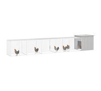 Teenpull Jaula para pollos gris de acero galvanizado, 600 x 91 x 100 cm, con jaula de expansión, 4 piezas, estable, resistente a la intemperie, para animales pequeños como conejos, cobayas y roedores
