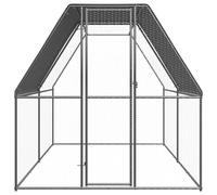 Teenpull Jaula para pollos para exteriores de acero galvanizado, 2 x 4 x 2 m, con techo de polietileno resistente a la intemperie, puerta con cerradura, ideal como establo para animales pequeños