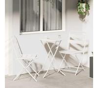 Teenpull Juego Bistro de Jardín 3 pcs Acero con Mesa Redonda y 2 sillas Plegables para terraza, balcón o Patio, Cojines Desmontables, Resistente y Compacto para reuniones y Ocio al Aire Libre