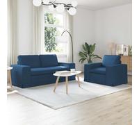 Teenpull Juego de 2 sofás azules de tela de 182 x 80 x 82 cm, marco de metal, acolchado ergonómico, para salón, habitación de invitados y zonas de asiento flexibles