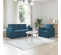 Teenpull Juego de 2 sofás modulares de terciopelo azul con marco de metal, 158 x 78 x 80 cm, para salón, habitación de invitados e interiores modernos con asiento cómodo