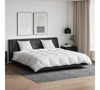 Teenpull Juego de edredones con almohada de 3 piezas de plumas blancas de 240 x 220 cm, algodón, transpirable, agradable para la piel, dormitorio, habitación de invitados, hotel, hogar, comodidad para