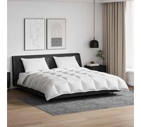 Teenpull Juego de edredones con almohada de 3 piezas de plumas blancas de plumón de 260 x 220 cm, transpirable, agradable para la piel, algodón, para dormitorio, habitación de invitados, hotel, cómodo