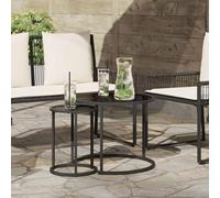 Teenpull Juego de mesa de café de 2 piezas de acero con recubrimiento en polvo, 55 x 55 x 45 cm, mesa de centro con diseño nido, resistente a la intemperie, ahorra espacio, para salón, terraza, jardín