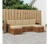 Teenpull Juego de muebles de jardín de madera maciza de acacia resistente a la intemperie con mesa, silla, banco, salón, grupo de asientos para terraza y jardín, juego de muebles duraderos con