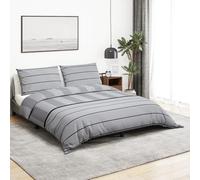 Teenpull Juego de ropa de cama gris, 155 x 220 cm, algodón, suave, con cremallera, transpirable, ajuste perfecto, para cama de matrimonio, hipoalergénico, fácil de limpiar, aspecto moderno