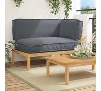 Teenpull Juego de sofá de color antracita de madera maciza de acacia con tejido Oxford, 133 x 92 x 69 cm, resistente a la intemperie, conjunto modular para terraza y jardín, elegante mobiliario de