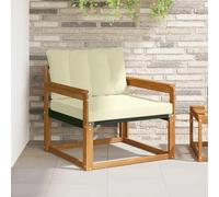 Teenpull Juego de sofá exterior de madera maciza de acacia y textileno en naturaleza, módulo lounge, sofá de jardín, esquina, parte central, resistente a la intemperie, para terraza, balcón, jardín de
