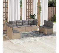 Teenpull Juego de sofás de jardín Modular de ratán PE con Cojines Beige 8 Piezas para terraza Patio balcón Comedor Relax Resistente y fácil Mantenimiento
