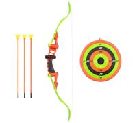 Teenpull Juego de tiro con arco para niños, 68 cm, arco de plástico con 3 flechas y tabla de objetivo para actividades al aire libre, jardín, coordinación y diversión