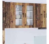 Teenpull Kalmar - Armario de cocina con almacenamiento, juego de 2 unidades, madera recuperada, 40 x 31 x 80 cm, armario moderno, armario de cocina, práctico aparador para cocina organizada