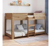 Teenpull Kids Bunk Bed in Artisan Oak 90 x 200 cm Engineered Wood Frame, Space Saving Indoor Design with slatted Support, Easy Clean Finish, for Siblings, sleepovers, Modern Bedroom Use
