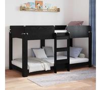 Teenpull Kids bunk Bed in Black Oak, Engineered Wood Frame, Fits 80 x 200 cm Mattress, Space Saving Indoor Sleeping Solution for Bedroom, Siblings, sleepovers, Modern Home Decor