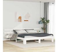 Teenpull King Size Solid Pine Bed Frame 180 x 200 cm Platform Base with slatted Support and headboard, Durable Bedroom Structure for Home Use, Easy Assembly, 220 kg Load