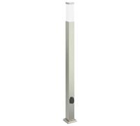Teenpull Lámpara de acero inoxidable con salida de 110 cm de altura, IP44, resistente a la intemperie, lámpara de pie con enchufe para jardín, terraza, iluminación de camino e iluminación decorativa
