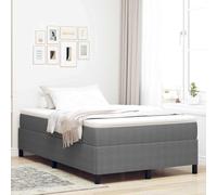 Teenpull Light Gray Box Spring Bed 120 x 200 cm Velvet Upholstery Solid Pine Frame, Fixed Slatted Base, Indoor Bedroom Support for Two Adults, Durable Modern Sleep Setup