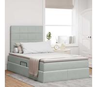 Teenpull Light Gray Storage Bed Frame with Mattress, 120 x 200 cm upholstered headboard, Hydraulic Lift Storage, RGB LED, Metal Structure, for Modern Bedroom, Indoor Use, Supports up to 280 kg