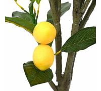 Teenpull Limonero artificial de 120 cm con 136 hojas y 38 frutos, planta artificial verde de PEVA para salón, oficina, baño, balcón, decoración fácil de limpiar, realista y ahorra espacio