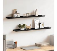 Teenpull Listones de cuadros negros, juego de 2 unidades, 80 x 9 x 3 cm, MDF, estantes flotantes de pared para marcos de fotos, decoración y libros, diseño moderno