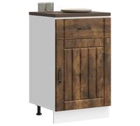 Teenpull Lucca - Armario bajo de cocina (madera de roble ahumado, 50 x 46 x 81,5 cm, armario de almacenamiento duradero para cocina, armario buffet con espacio de almacenamiento, aparador fácil de